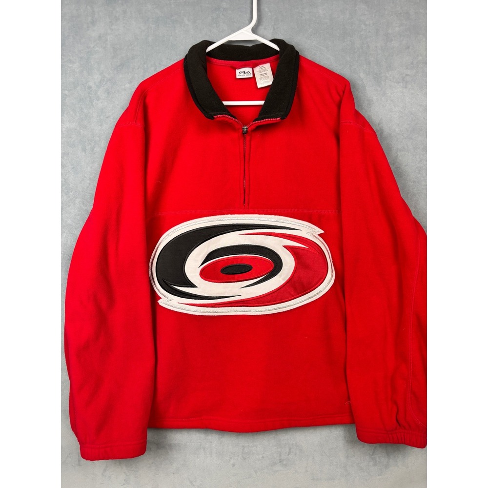 Athletic Works Carolina Hurricanes NHL Fleece Quarter Zip Red Mens XL AW46A501J